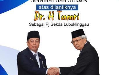 Gubernur Sumsel Lantik H Tamri sebagai Pj Sekda Kota Lubuklinggau