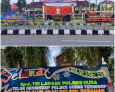 Berhasil Ungkap Kasus DPO Curas, Masyarakat Apresiasi Polres Musi Rawas Kirim Puluhan Karang Bunga 