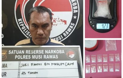 Pengedar Sabu Asal Prabumulih II Ditangkap, Satresnarkoba Polres Musi Rawas Sita 16 Bungkus Sabu Siap Edar