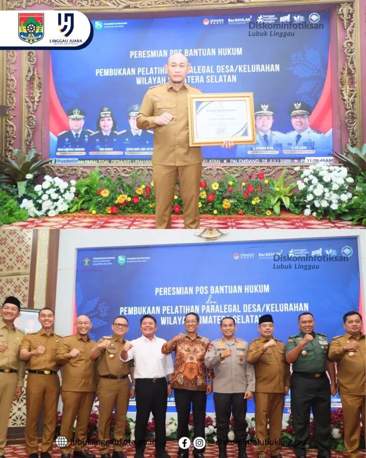 Wako Lubuklinggau Terima Penghargaan dari Kemenkum  
