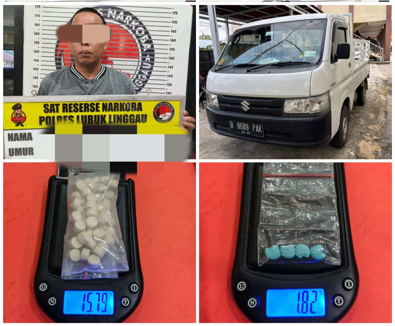 Pria RYE Pembawa Narkotika Jenis Ekstasi Berhasil Diringkus Satresnarkoba Polres Lubuklinggau Beserta Barang Bukti