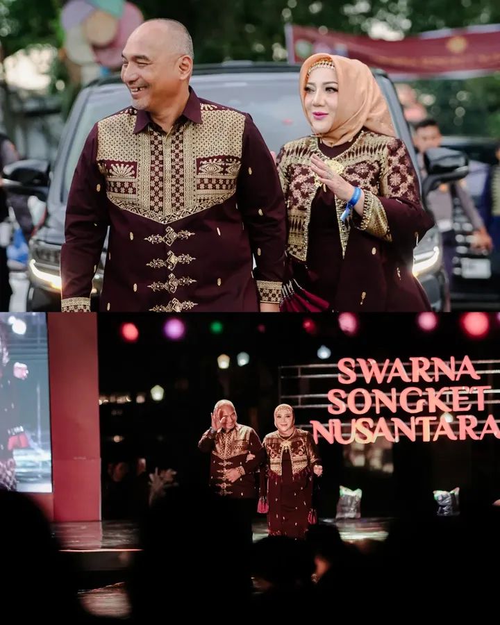 Bupati dan ketua TP PKK Musi Rawas Hadiri Malam Budaya Swarna Songket Nusantara di Plantaran Benteng Kuto Besak (BKB) Palembang