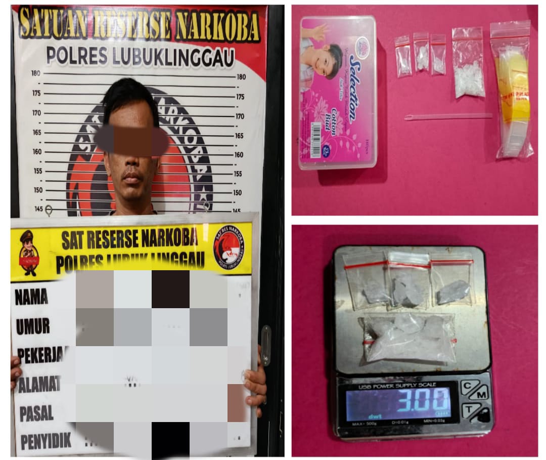 AA Berserta Barang Bukti Berhasil Ditangkap Satuan Reserse Narkoba Polres Lubuk Linggau
