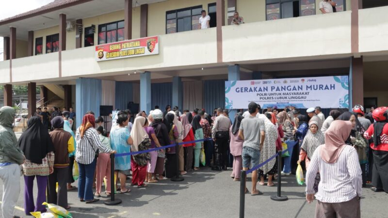 Sukseskan Gerakan Pangan Murah, Kolaborasi Antara Polres Lubuklinggau dengan Bulog Terjual 12 Ton Beras