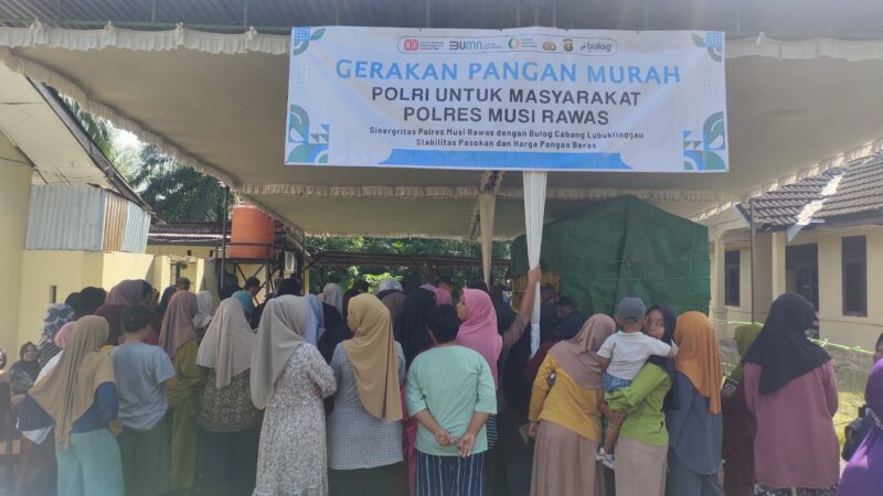 Terapkan Gerakan Pangan Murah, Polres Musi Rawas Bersama Bulog Lubuklinggau, 35 Ton Beras Ludes Terjual di Purwodadi dan Jayaloka 
