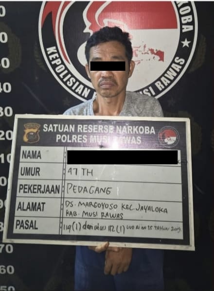 Satresnarkoba Polres Musi Rawas Tangkap AS, Simpan Sabu Bawah Lemari