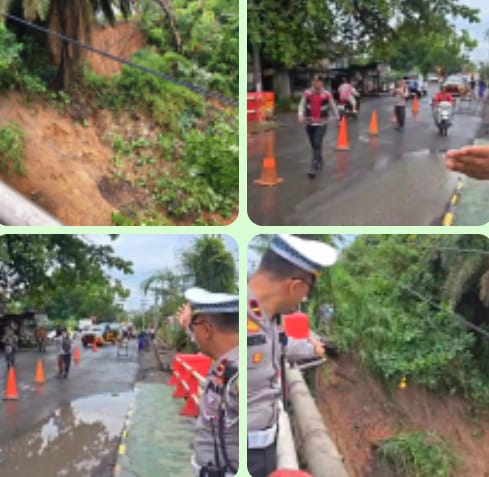 Satlantas Polres Musi Rawas Sigap Atur Lalulintas dan Perlakuan Satu Jalur, Bagi Pengguna Jalan Yang Melintas Di Jembatan Muara Beliti