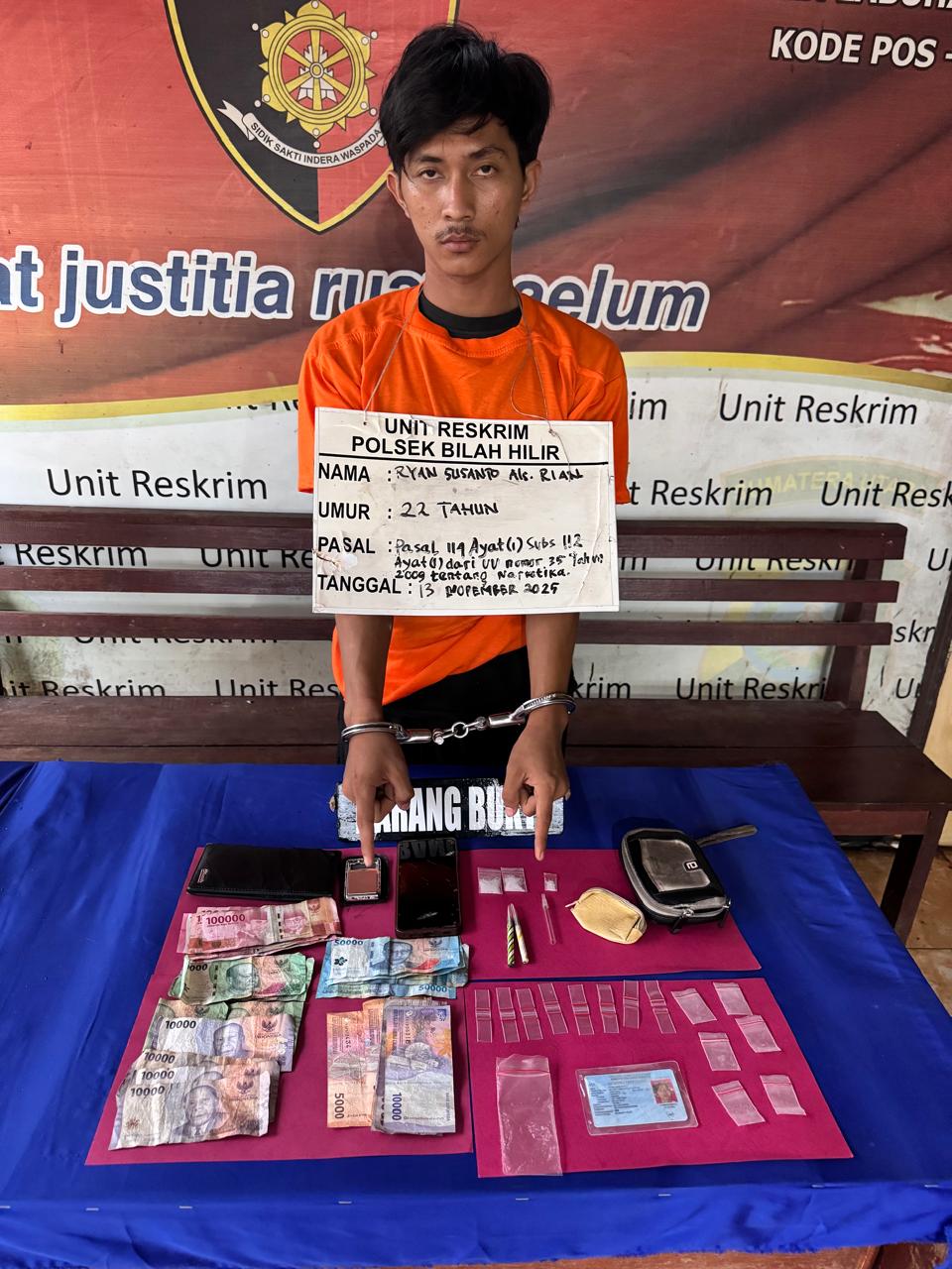 Polsek Bilah Hilir Tunjuk Taringnya,   Berhasil Ciduk RY Terduga Pengedar Sabu