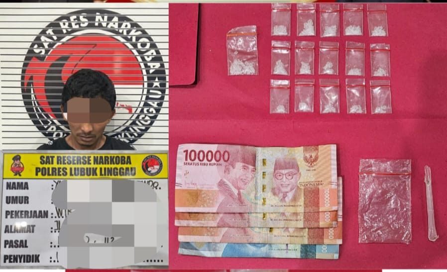 Satres Narkoba Polres Lubuk Linggau, Tangkap Pelaku Berikut 16 Paket Plastik Klip Kecil Berisi Kristal Putih Sabu