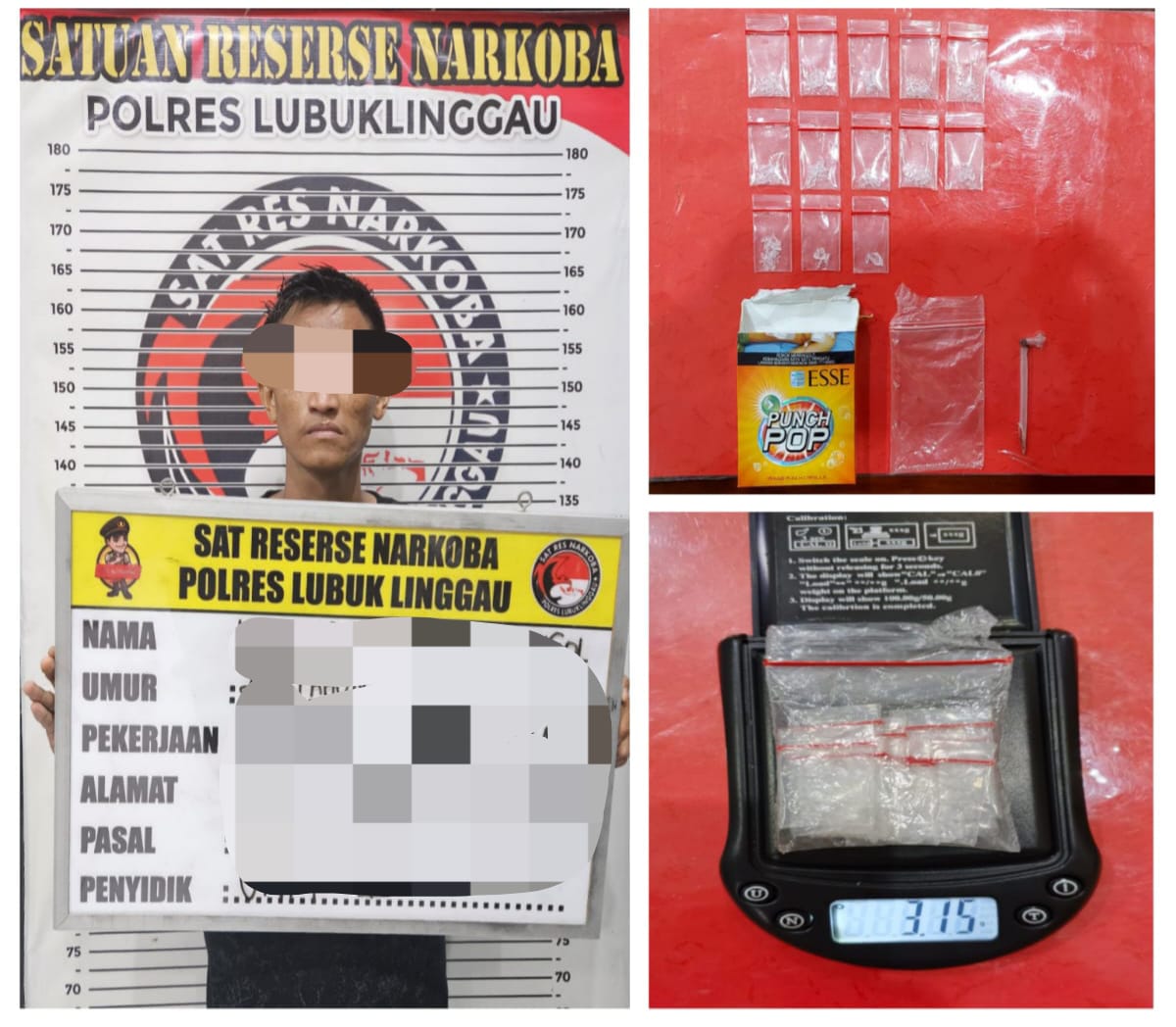 Pemilik Sabu 3,15 Gram, Berhasil Diringkus Tim Satres Narkoba Polres Lubuk Linggau 