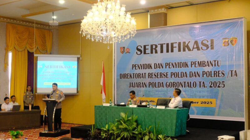 Polda Gorontalo Laksanakan Sertifikasi kepada Para Penydik Polda dan Jajaran Polres Dan Polsek 