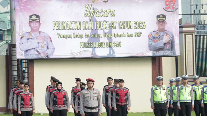 Polres Lubuk Linggau Polda Sumatera Selatan menggelar Upacara Nasional Peringatan Hari Ibu (PHI) ke-97