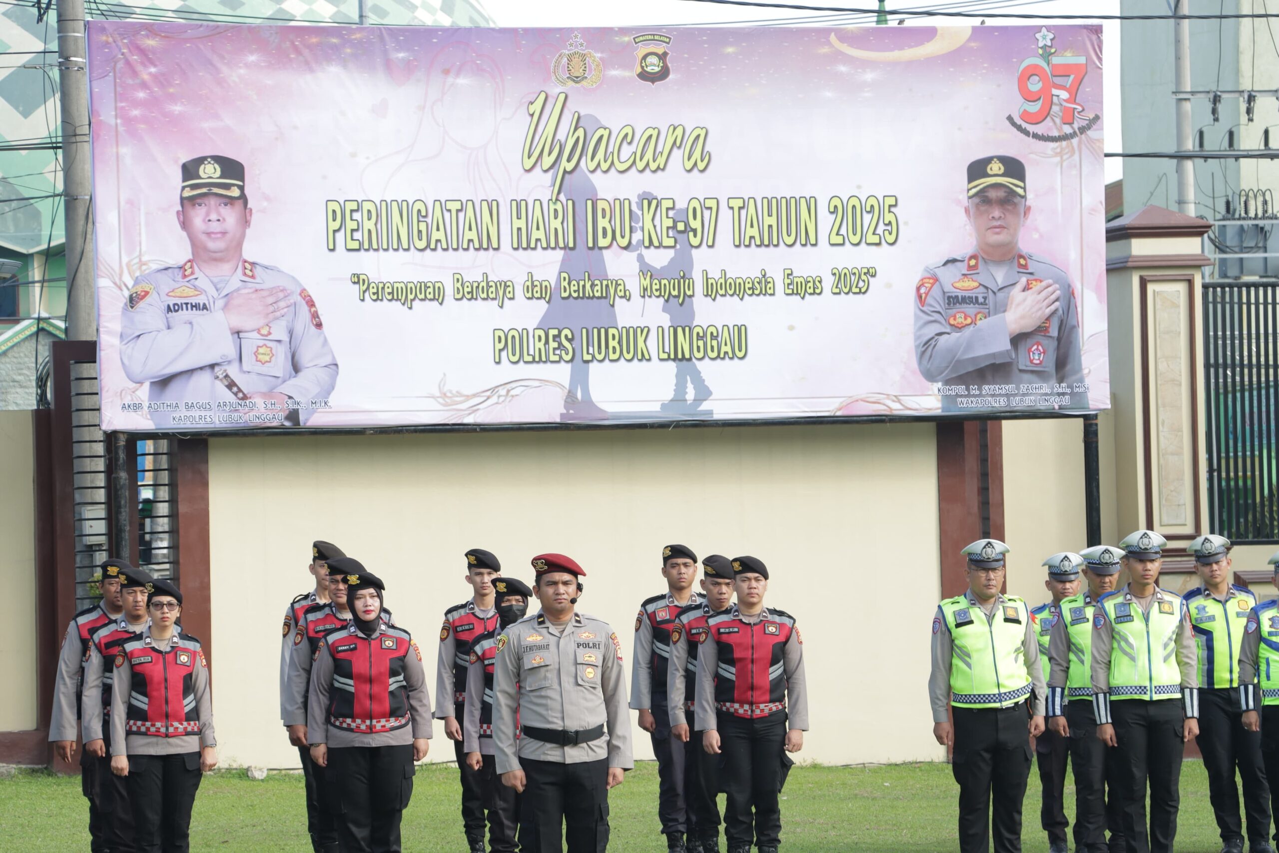 Polres Lubuk Linggau Polda Sumatera Selatan menggelar Upacara Nasional Peringatan Hari Ibu (PHI) ke-97