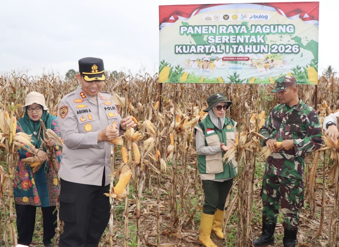 Polres Musi Rawas Bersama Stakeholder Gelar Zoom Meeting Panen Raya Jagung Kuartal IV 2025 di Desa Suro