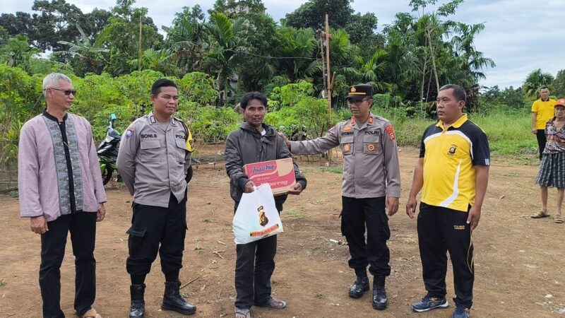 Angin Puting Beliung Menerjang Hebat Rumah Warga Mengalami Kerusakan Parah, Satuan Binmas Polres Lubuk Linggau Bergerak Cepat Kepedulian Terhadap Sesama