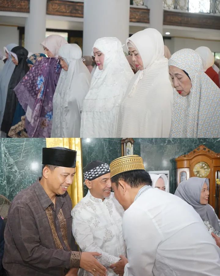 Setelah Sholat Idul Fitri 1 Syawal 1447 Hijriah di Masjid Agung Darussalam ,Bupati Musi Rawas Bersama Forkopimda dan Jajaran Open House Bupati Musi Rawas di Pendopoan