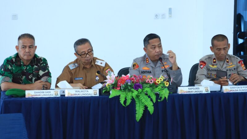 Menjelang Hari Mudik Kapolres Lubuk Linggau Bersama jajaran Forkopimda Melakukan Rakor Pemetaan Dan Koordinasi Keamanan 