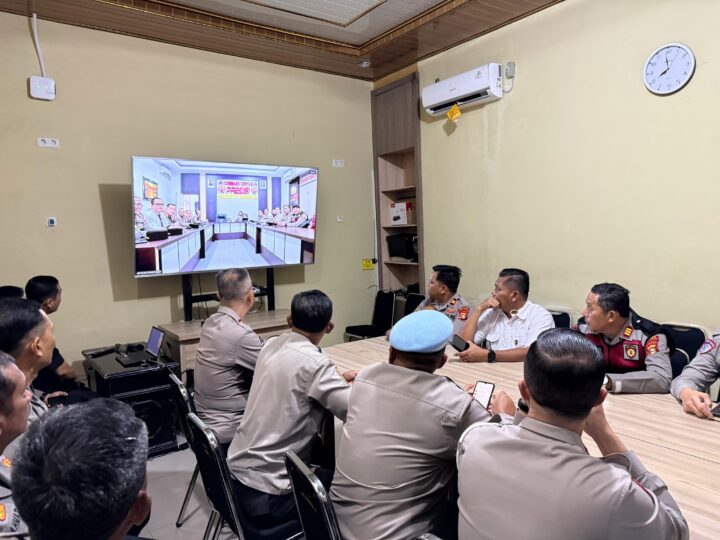 Latpra Ops Ketupat Musi 2026 Diselenggarakan Polda Sumatera Selatan Secara Virtual Dihadiri Kapolres , Wakapolres Lubuklinggau Bersama PJU