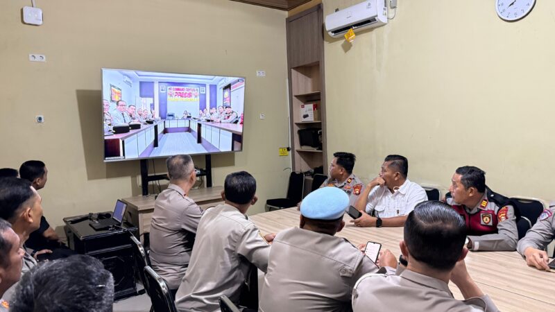 Latpra Ops Ketupat Musi 2026 Diselenggarakan Polda Sumatera Selatan Secara Virtual Dihadiri Kapolres , Wakapolres Lubuklinggau Bersama PJU