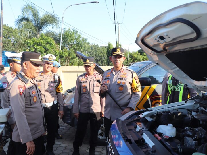 Kapolres Musi Rawas Cek Kesiapan Personel dan Kendaraan Tim Pengurai Kemacetan Lalu Lintas, Dalam Rangka Pengamanan Arus Mudik Ops Ketupat Musi 2026