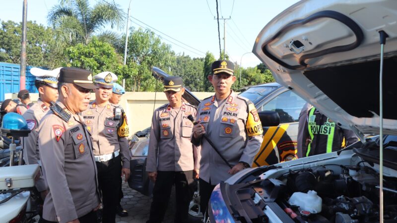 Kapolres Musi Rawas Cek Kesiapan Personel dan Kendaraan Tim Pengurai Kemacetan Lalu Lintas, Dalam Rangka Pengamanan Arus Mudik Ops Ketupat Musi 2026