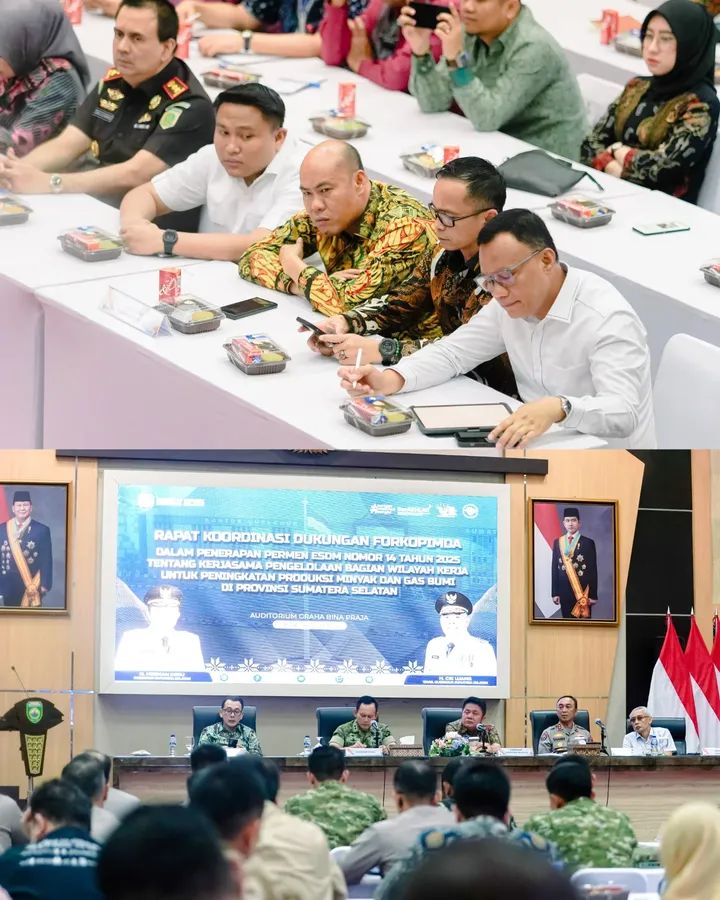 Bupati Musi Rawas Bersama Forkopimda Hadiri Rakor Peningkatan Produksi Migas Disumatera Selatan