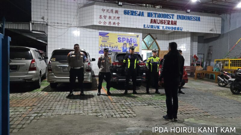 Komitmen Berikan Rasa Aman Jajaran Polres Lubuk Lakukan Pengamanan Ketat Dalam Rangka Rangkaian Ibadah Kebaktian Paskah