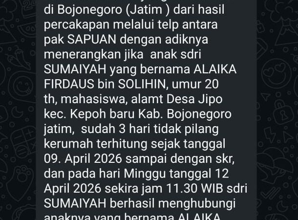 Polres Musi Rawas Sigap Temukan Pemuda Asal Bojonegoro, Kapolres Tegaskan Pelayanan Humanis