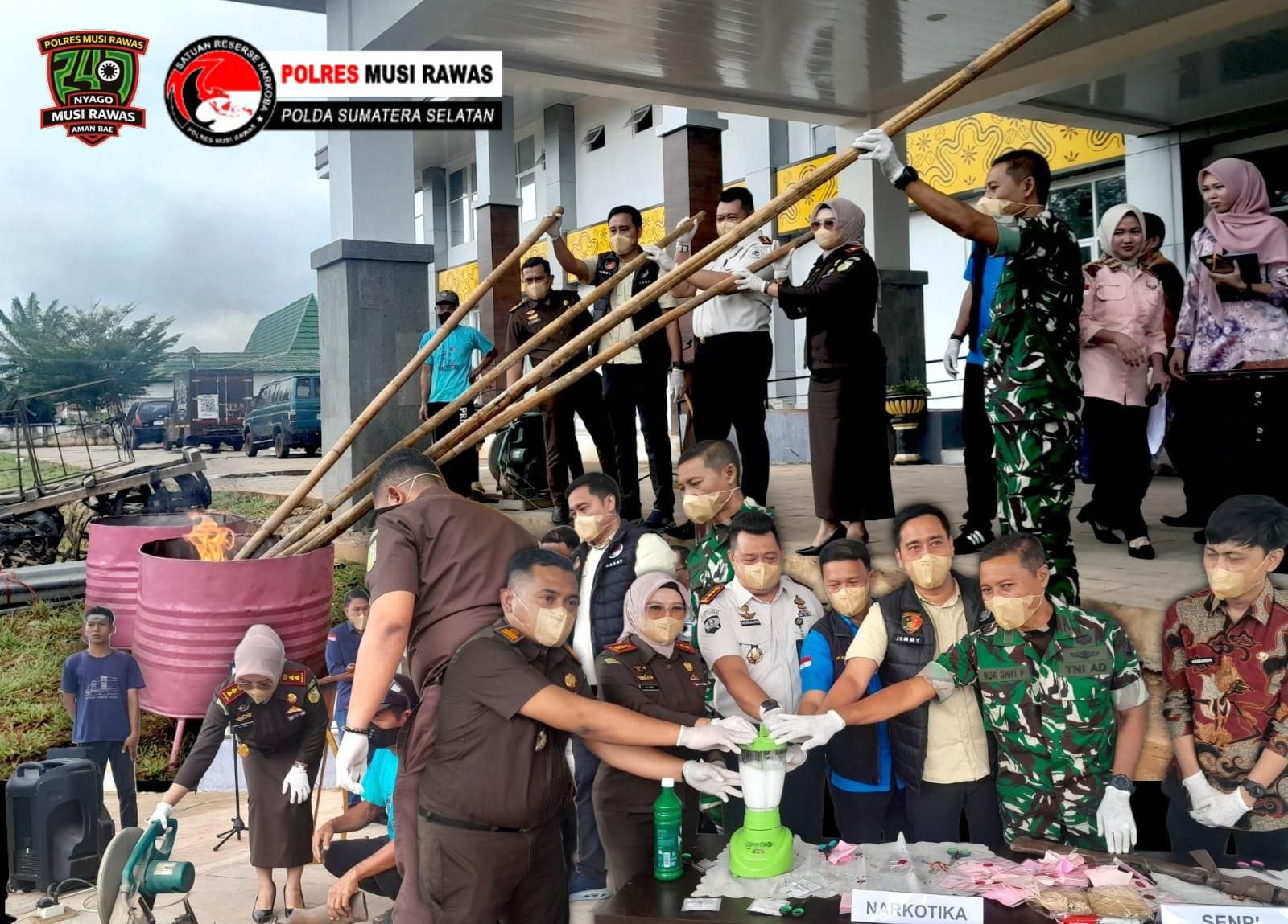 Transparansi Penegakan Hukum, Polres Musi Rawas Musnahkan Sabu, Ekstasi, hingga Senpi Rakitan