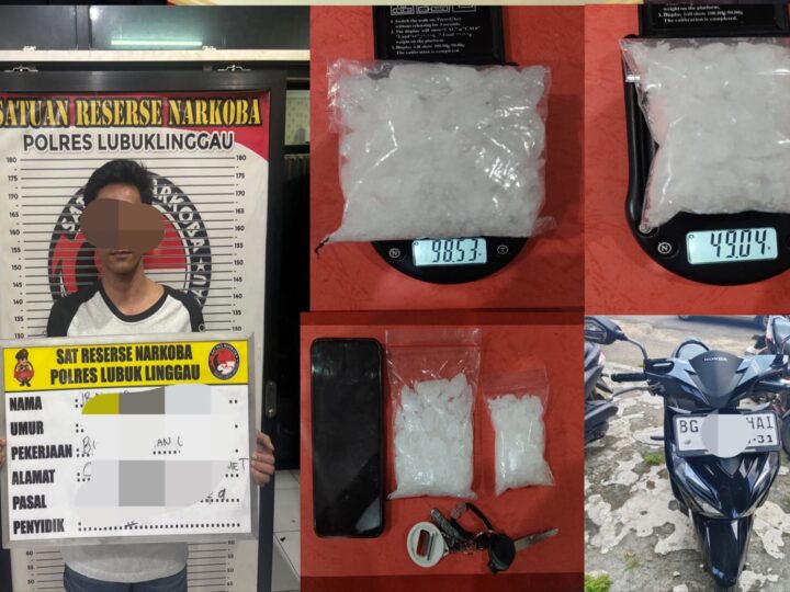 Barang Bukti Sabu 147,57 gram Berhasil Diamankan Tim Satresnarkoba Polres Lubuklinggau Dari Pelaku IR