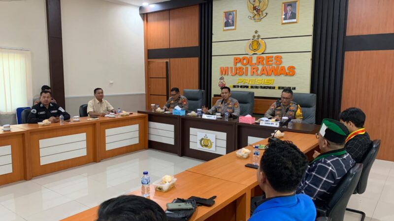 Sinergitas “Nyago Musi Rawas”, Kapolres Sambut Hangat Kunjungan Mahasiswa dan OKP Cipayung