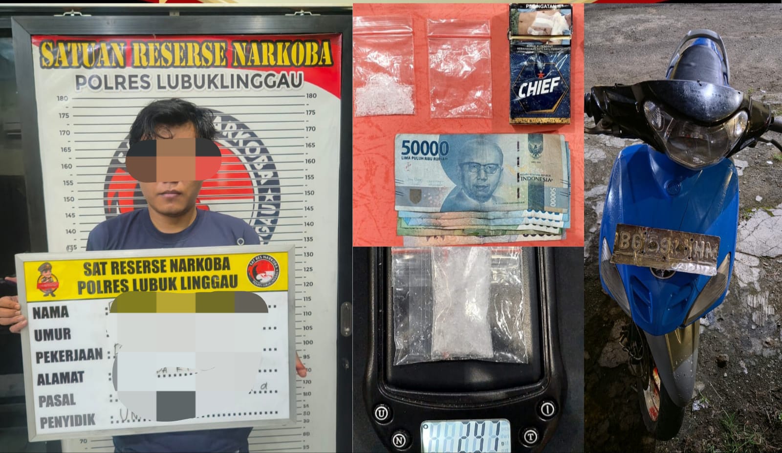 DM Warga Kelurahan Lubuk Tanjung Berhasil Ditangkap Satresnarkoba Polres Lubuklinggau