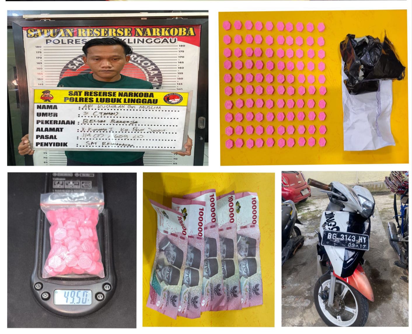 AK (31), Warga Kelurahan Pasar Satelit, Tak Berkutik Saat Disergap Tim Opsnal Satresnarkoba Polres Lubuklinggau di Pintu Masuk Lokalisasi 