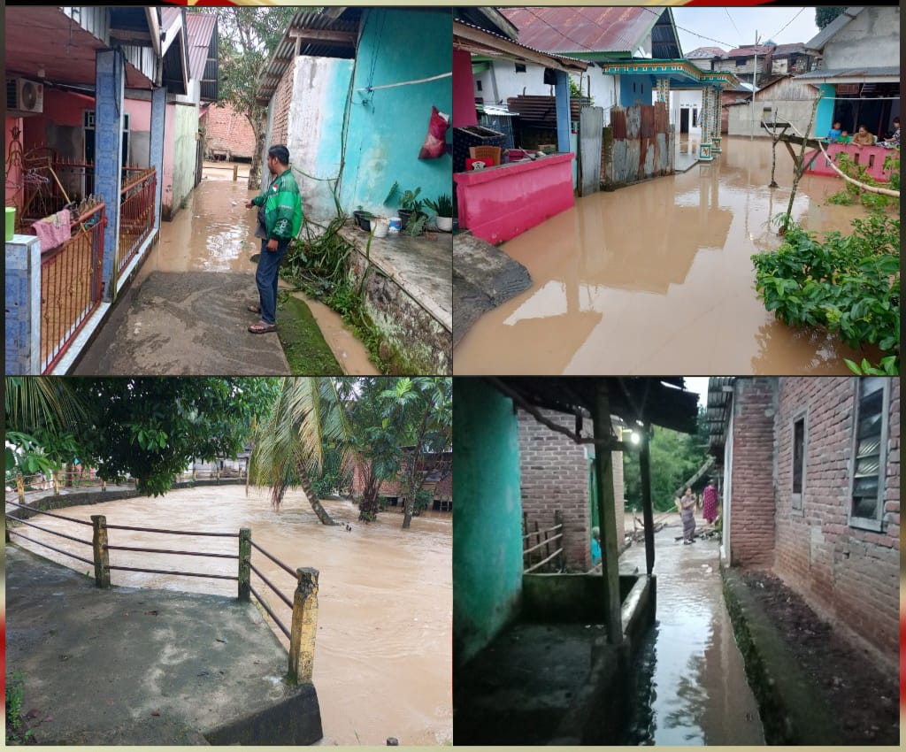Guna Memantau Situasi, Melakukan Pendataan, Memastikan Keselamatan Warga yang Terdampak Terendam Banjir, Respon Cepat Polsek Lubuk Linggau Barat I