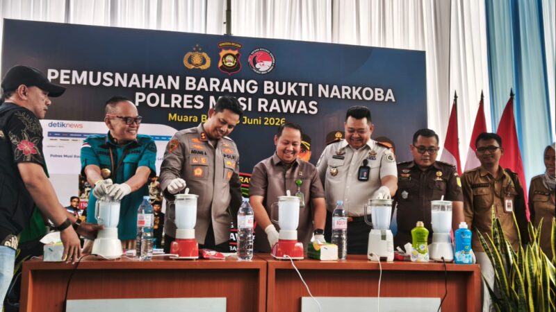 Polres Musi Rawas Musnahkan 2 Kilogram Sabu.