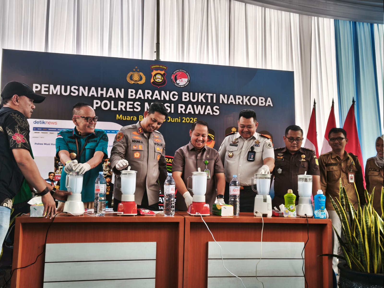 Polres Musi Rawas Musnahkan 2 Kilogram Sabu.