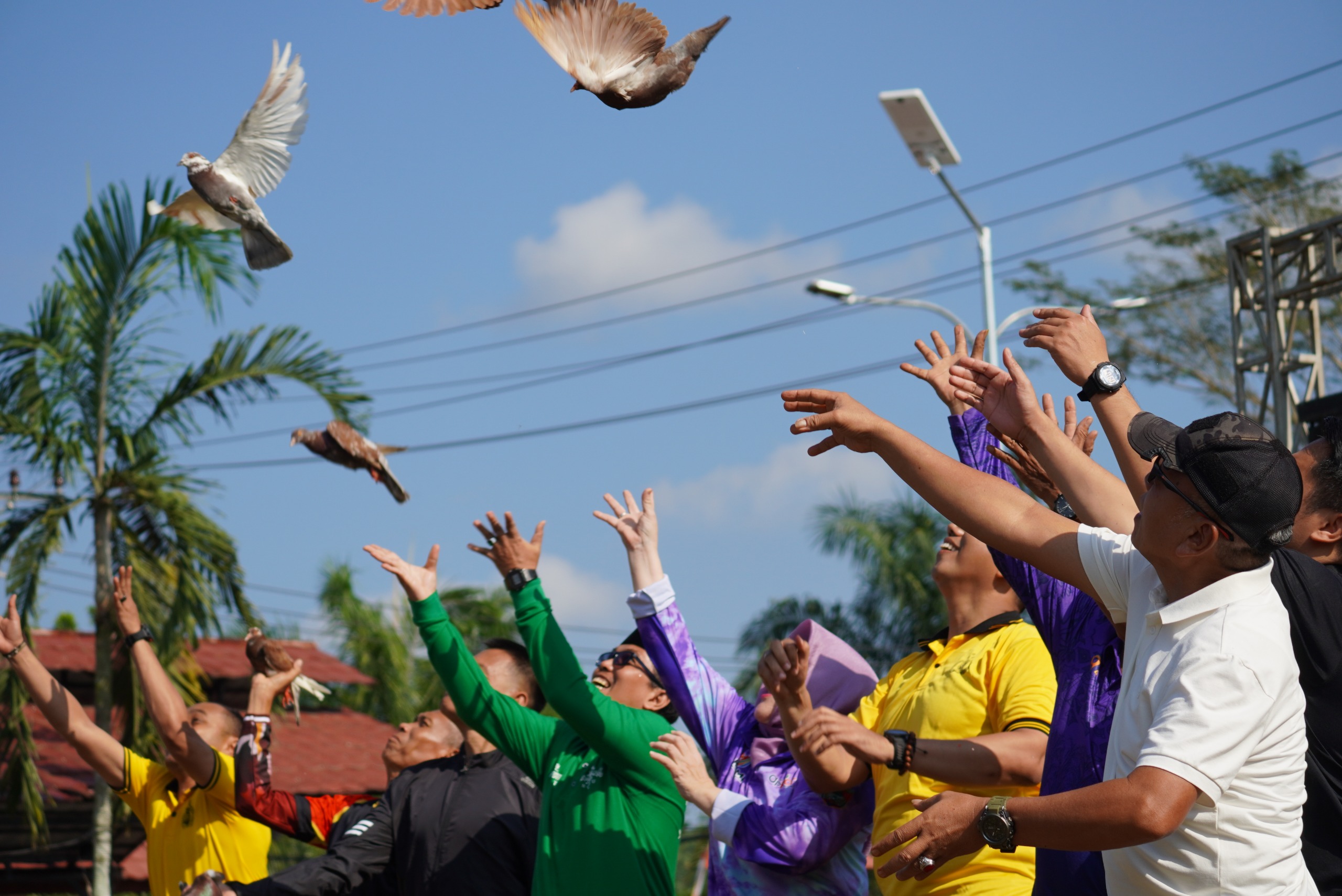 Lepas Burung Merpati, Sabuk Kamtibmas Harapkan Musi Rawas terus aman dan kondusif