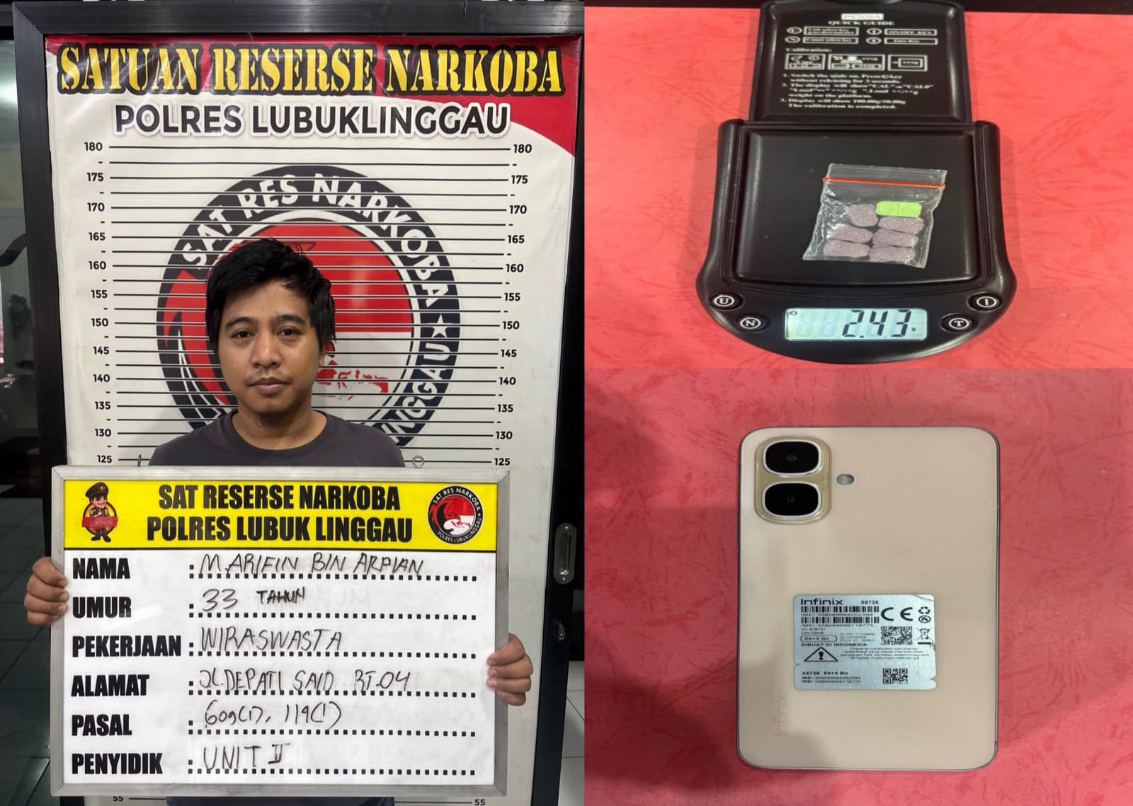 Sering Dijadikan Tempat Transaksi Narkotika Dijalan Depati Said Akhirnya, Tim Satresnarkoba Polres lubuk Linggau Berhasil Ringkus (MA) Berikut BB 7 Butir Pil Ekstasi Ukuran 2,43 gram